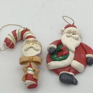 Festive Santa and Candy Cane Ornaments